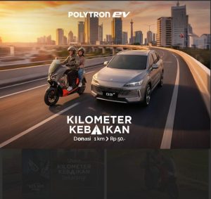 Polytron Kembali Luncurkan #KilometerKebaikan untuk Konversi Setiap Kilometer Perjalanan dengan Motor Listrik Polytron Jadi Donasi